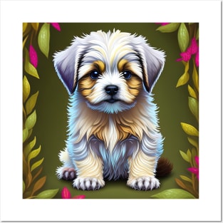 Havanese Puppy with White and Light Brown Markings Posters and Art